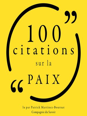 cover image of 100 citations sur la paix